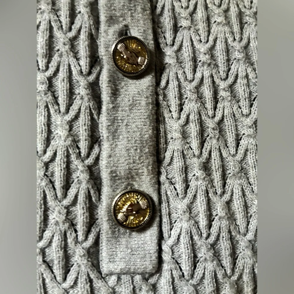 Chanel Vintage 2008 Spring Textured Henley Knit Top Vest Size 36 CC Buttons